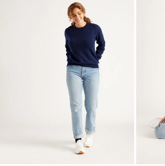 Quince Mongolian Cashmere Shrunken Sweatshirt Numerous Colors - Picture 3 of 10